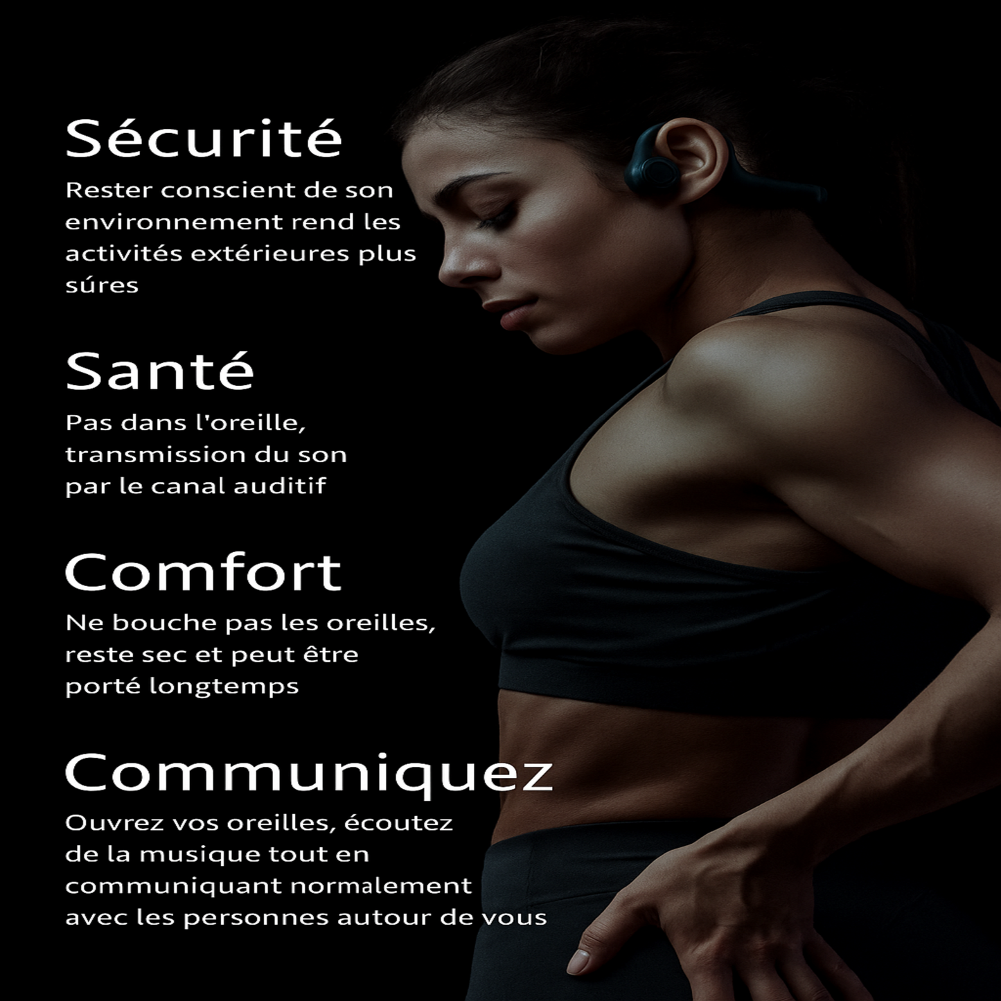 Casque à Conduction Osseuse pour Sportifs